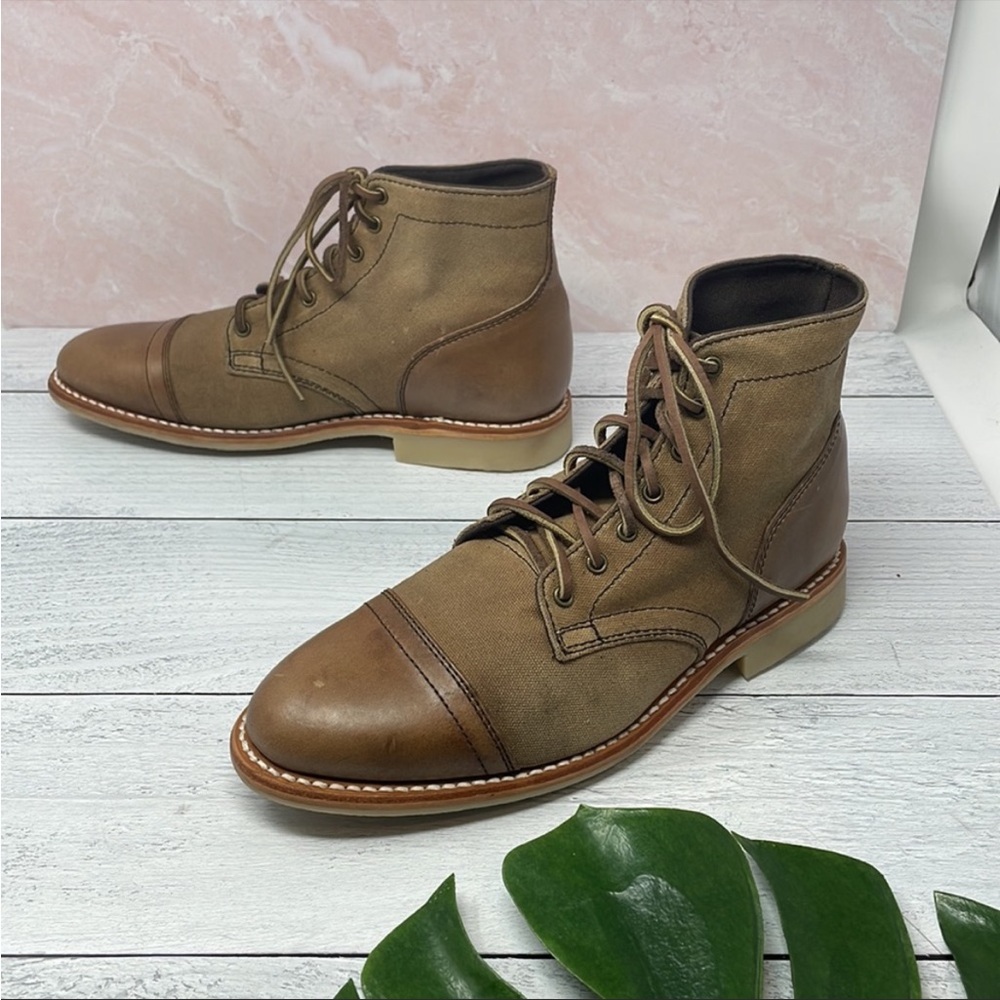 Thursday Boot Co. Captain Boots in Field Tan Canvas and Leather 9 S60